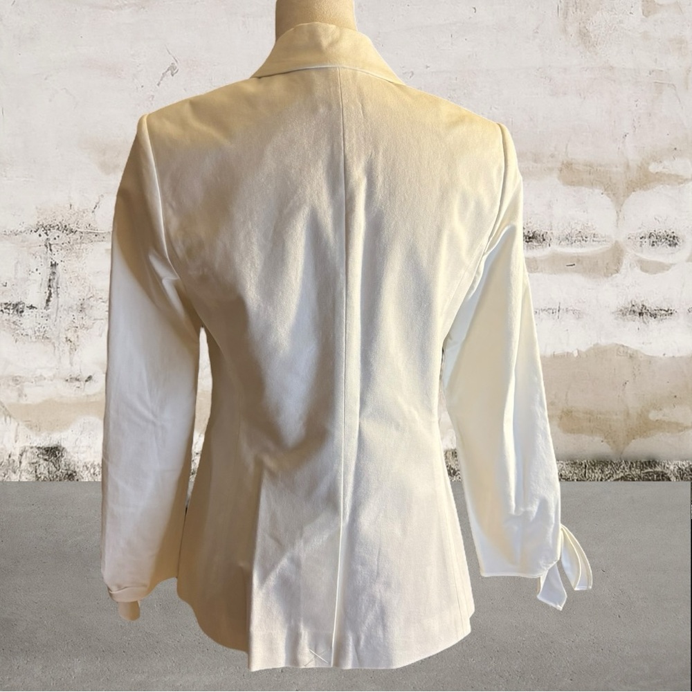 Tailored by Rebecca Taylor Ivory Double-Breasted Blazer Size 8 - Picture 5 of 6